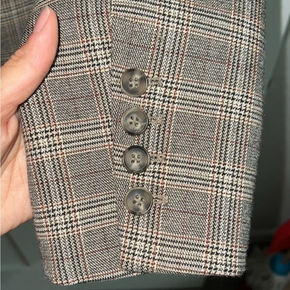 Zara Brown Plaid Blazer - Picture 4 of 8